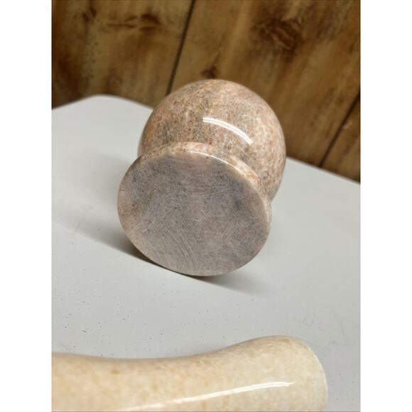 Mortar and Pestle Marble Stone Light Pink Yellow Pharmaceutical 4" - Picture 5 of 5